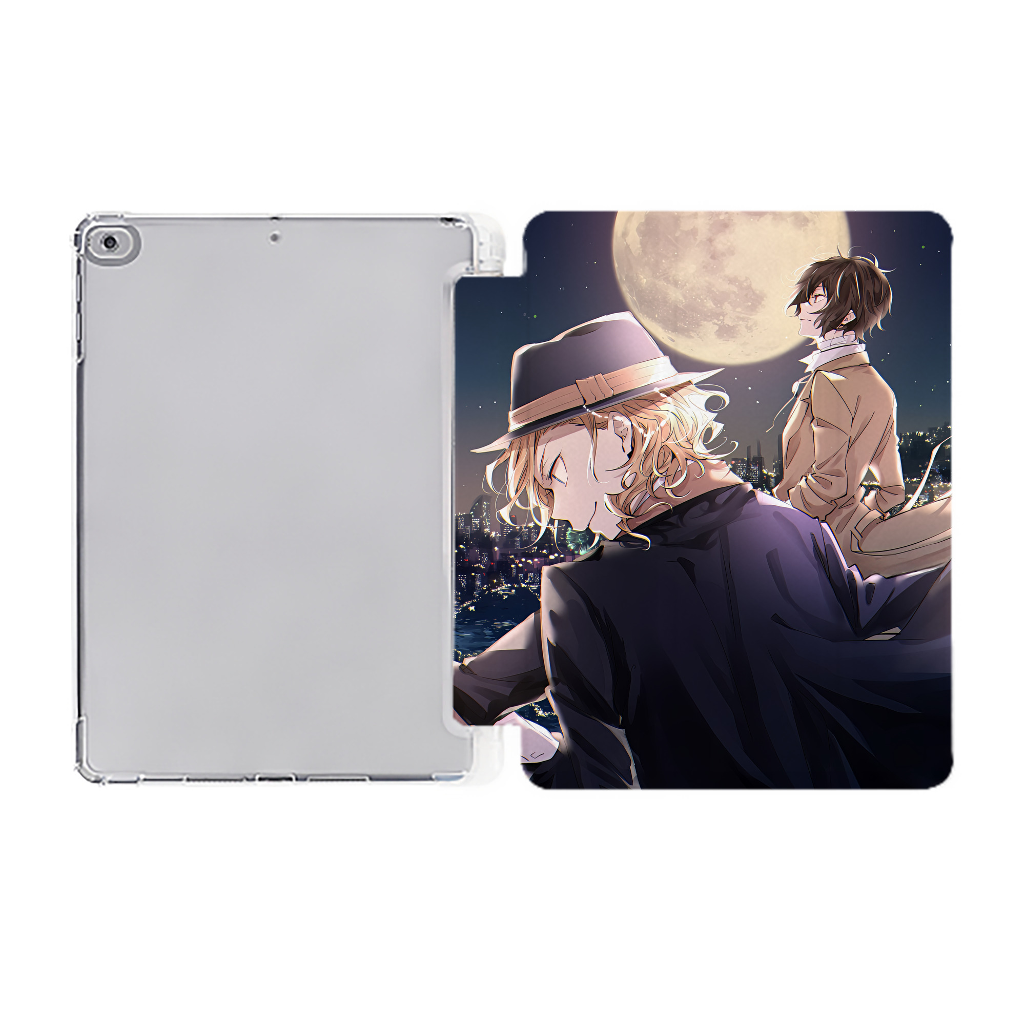 （画像用） 文豪ストレイドッグス Bungo Stray Dogs IPad ケース ペン収納付き 三つ折りスタンド PUレザー×シリコン 対応機種9.5/10.5/10.9インチ